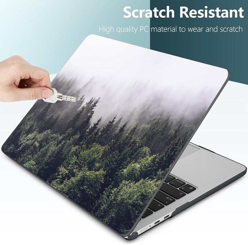 DONGKE for M4 MacBook Air 13.6 Inch Case 2025 2024 2023 2022 Model A3240 A3113 A2681 M3 M2 Chip, Plastic Hard Shell Case Cover with Touch ID for MacBook Air 13 Inch M4 - Forest - Image 3